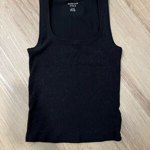 American Eagle Outfitters Black Ribbed Scoop Neck Tank